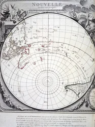 Mapa Oceanu Spokojnego wyryta w Wenecji w XVIII wieku.
