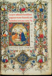 Ms 154 f.14r Adoracja Dzieciątka Jezus, z Księgi Godzin, j. włoski