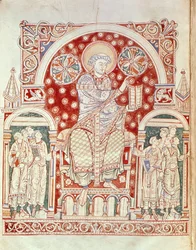 Pani Plut.12.17 f.3v Św. Augustyn nauczający swoich uczniów, z De Civitate Dei (XI-XII w.)