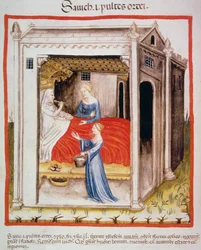 Nova 2644 fol.44v Degustacja zupy jęczmiennej, z Tacuinum Sanitatis
