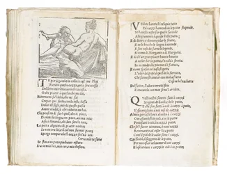 Strona z „Sonetti Lussuriosi” Pietro Aretino, ilustrowana przez Giulio Romano i rytowana przez Marcantonio Raimondi, wydana Wenecja, ok. 1527 (druk i drzeworyt)