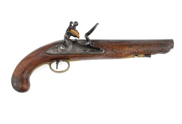 Pistolet skałkowy wzór 1796 dla ciężkich dragonów, wariant z rurką stempla i zamkiem wzoru Ordnance, około 1800 (pistolet, zamek skałkowy, wzór 1796 ciężki dragon)