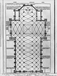 Plan katedry w Mediolanie, ilustracja z De Architectura Witruwiusza, Como, 1521
