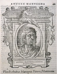Portret Andrei Mantegny (ok. 1430-1506) z Żywotów artystów Vasarisa, po raz pierwszy opublikowany 1550