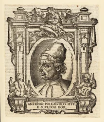 Portret Antonio del Pollaiuolo, włoskiego malarza, rzeźbiarza, rytownika i złotnika renesansu z Florencji, ok. 1429-1498