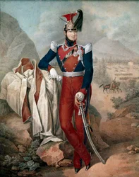 Portret Ferdynanda II (Ferdinando Carlo) (1810-1859), króla Obojga Sycylii, anonimowa akwarela, XIX wiek, Museo Nazionale di San Martino, Neapol