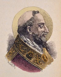 Portret papieża św. Klemensa (San Clemente lub Clemens) Ier (88-97)