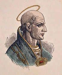 Portret papieża Simple (Simplicius lub Simplicio) (468-483)