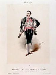 Portret piosenkarza Enrico delle Sedia w „Cyruliku sewilskim”, autorstwa Gioachino Rossiniego (kolor lito)