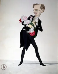 Risorgimento: karykatura przedstawiająca ministra finansów Bettina Ricasolego (1809-1880), 1865, Museo Nazionale del Risorgimento, Rzym