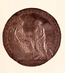 Srebrne ecu z Mediolanu. 16.06.1800. Średnica 3,9 cm Neapol, muzeum archeologiczne