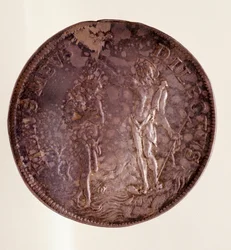 Srebrna piastra z Florencji za panowania Kosima III Medyceuszy (1642-1723)