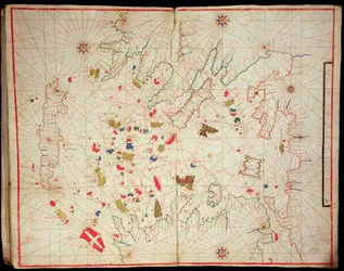 Morze Egejskie, z atlasu morskiego, 1646 (atrament na welinie) (patrz także 330940)