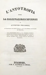 Strona tytułowa, z Antotrofii czyli uprawy kwiatów, Antonio Piccioli, wyd. 1834 (rycina)