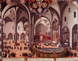 Widok Soboru Akwilejskiego w 1596 r. (Rada Akwilei)