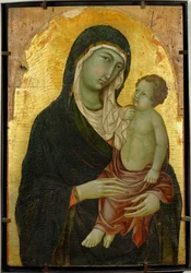 Dziewica Maryja i Dzieciątko Jezus. Złoto szlifowane ...
