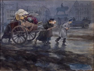 Pozostałości bogatego domu Władimira Iwana Aleksiejewicza (1869-1947). Akwarela, gwasz na papierze