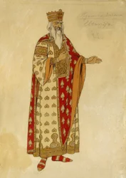 Projekt kostiumów do opery „Rusłan i Ludmiła” Michaiła Igora Glinki (1804-1857). Obraz Iwana Jakuba Bilibina (Bilibin) (1876-1942)