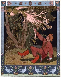 Carewicz Iwan, Ognisty Ptak i Szary Wilk, c.1899 (litografia)