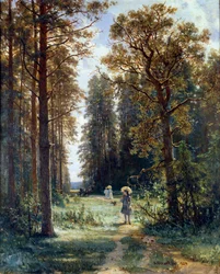 Ścieżka przez las Rozliczenie krajobrazu w lesie. Obraz Iwana Iwanowicza Szyszkina (1832-1898) 1880 Petersburg, Ermitaż
