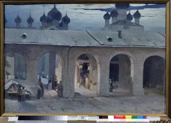 "Galeria Marchande au Kremlin de Rostov" Malarstwo dYvan Kałmykov (1866-1925) Artykuł Skansen Rostów Kreml, Rostów