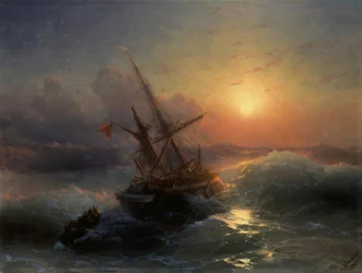IK Aivazovsky, Wrak statku / Obraz, 1888