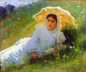 Gorący dzień na trawie. Południe 1883 r.