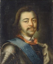 Portret cesarza Piotra I Wielkiego 1672-1725, początek XVIII wieku.