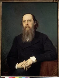 Portret pisarza Michaiła Sałtykowa-Szczedrina (Sałtykow Szczedrin, Sałtykow-Szczedrin, Sałtykow Szczedrin) (1826-1889) (Portret autora M. Sałtykowa Szczedrina). Obraz Iwana Nikołajewicza Kramskoja (1837-1887), olej na płótnie