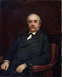 Portret pisarza Grigorija Danilewskiego (1829-1890). (Portret autora Grigorija Danilewskiego). Obraz Iwana Nikołajewicza Kramskoja (1837-1887), olej na płótnie