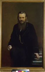 Portret wydawcy i dziennikarza Aleksieja Souworina (1834-1912). Obraz Iwana Nikołajewicza Kramskoja (1837-1887), olej na płótnie