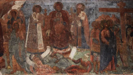 Fresk w katedrze Matki Bożej Znaku, Nowogród, początek XVIII wieku.