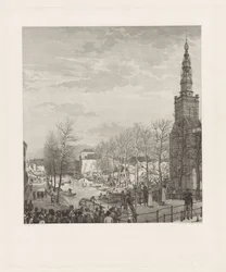 Zniszczenia na Steenschuur po katastrofie prochu w Leiden, 1807
