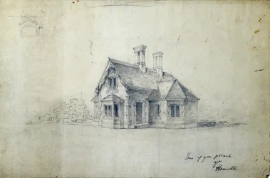 Dworzec, ok. 1850 r. (ołówek na papierze)