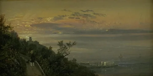 Widok ze wzgórz nad Castellamare w Neapolu