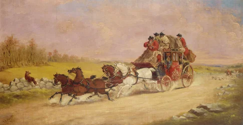Royal Mail Coach między lisem a polowaniem, 1881