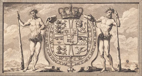 Herb Danii z dzikusami jako posiadaczami tarczy