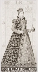 Królowa Elżbieta I (1533-1603) z „Ilustracji historii angielskiej i szkockiej” Tom I