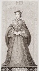 Queen Mary (1516-58) z „Ilustracji historii angielskiej i szkockiej” Tom I