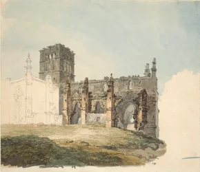 Zrujnowane opactwo w Haddington, c1794
