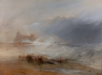 Wreckers - Wybrzeże Northumberland, z parowcem asystującym statkowi u wybrzeży, między 1833 a