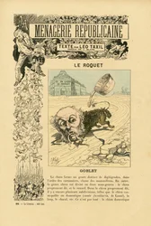 Ilustracja J. Blassa (1847-1892) w Menagerie Republicaine Humorystyczna galeria głównych bohaterów III Republiki