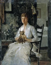 Portret damy z psem (Anna Baker Weir)