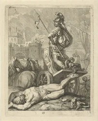 Achilles ze zwłokami Hectora za jego rydwanem Sceny z życia Achillesa (tytuł serii) Vitam et mortem Achilli (tytuł serii)