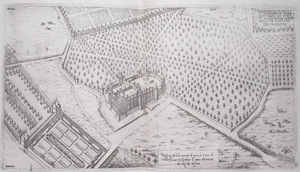 Chateau de Vallery z ogrodami, parkiem i częścią winnicy, z 