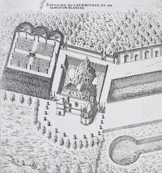 Ermitaż i Maison Blanc w Chateau de Gaillon, z „Les Plus Belles Bastiments de France”, opublikowane 1570s