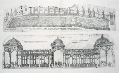 Widoki Montargis, z "Les Plus Belles Batiments de France", opublikowane w latach 70-tych XV wieku