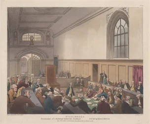 Guildhall, Examination of a Bankrupt before its Creditors Microcosm of London..., 1 listopada 1808.