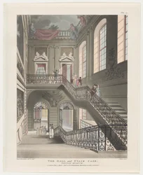 The Hall and Stair Case, British Museum, 1 kwietnia 1808., 1 kwietnia 1808.
