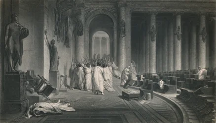 Śmierć Cezara. Juliusz Cezar, c1870
